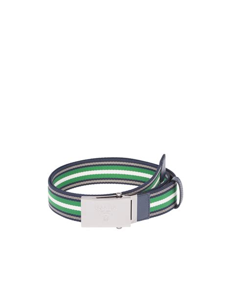 Ultramarine/green Woven Nylon Belt 